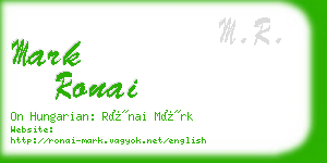 mark ronai business card